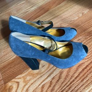 Nine West Blue Suede Heels